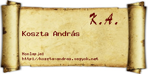 Koszta András névjegykártya